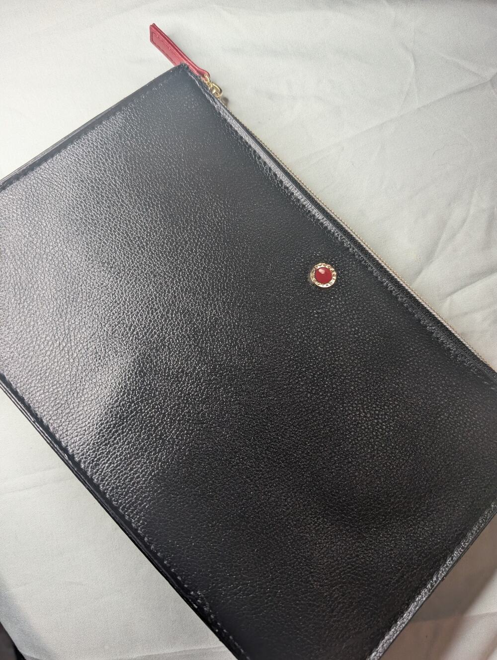 Authentic Bvlgari Emirates First Class Amenity Kit Pouch Black Vegan Leather